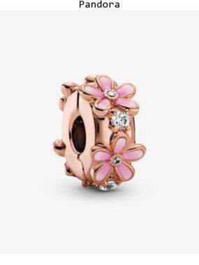 Pandora pink daisy clip-on charm